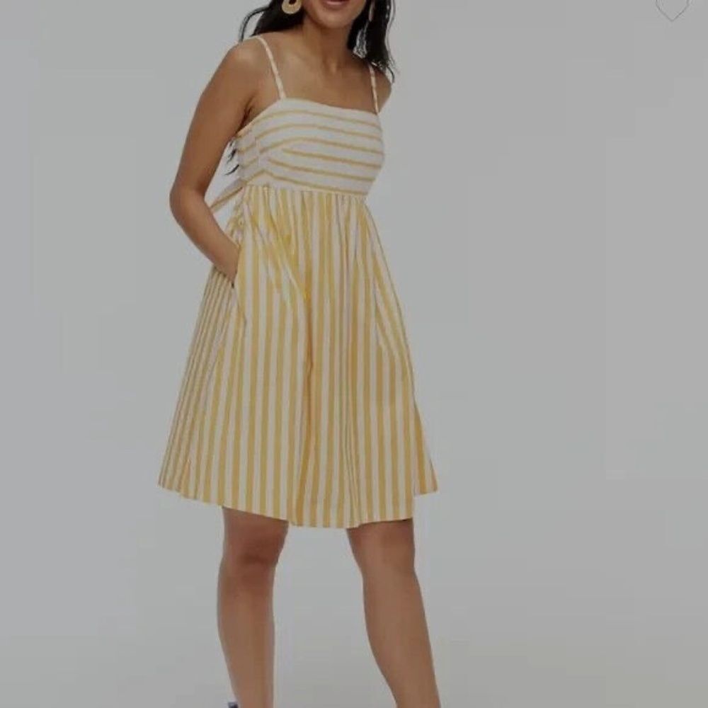 NWT J. Crew Strappy Tie Back Mini Dress in Orange Stripe - Picture 2 of 7